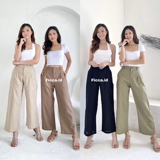 Quần culottes highwaist linen 2256 - ống rộng cullote | quần vải lanh | quần culottes nữ