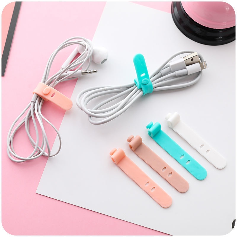 Dây Quấn Cáp Tai Nghe Bằng Silicone Màu Sắc Ngẫu Nhiên Chống Thất Lạc Tiện Dụng