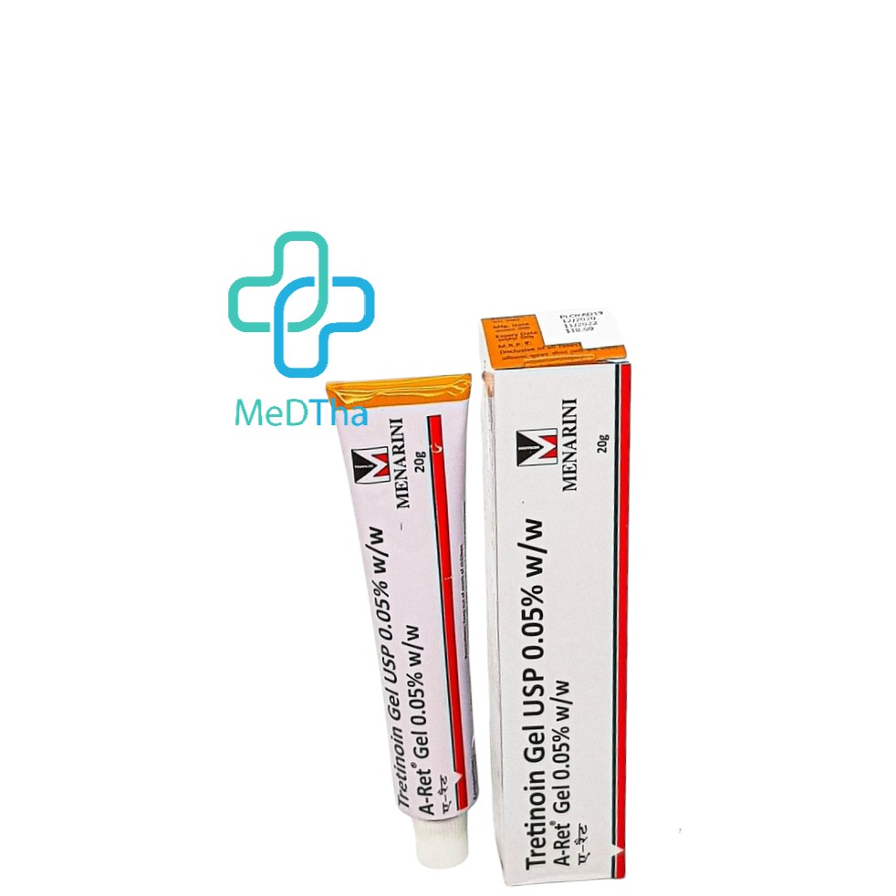 Tretinoin Aret Usp 20g 0,025% 0,05% 0,1% A-Ret - Gel hỗ trợ giảm mụn, chống lão hoá (Tuýp 20g) [Chính hãng]