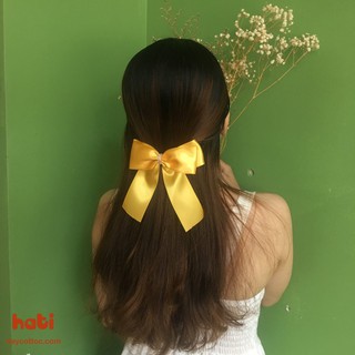 Kẹp tóc nơ lụa đính đá - Kẹp tóc Handmade HATI
