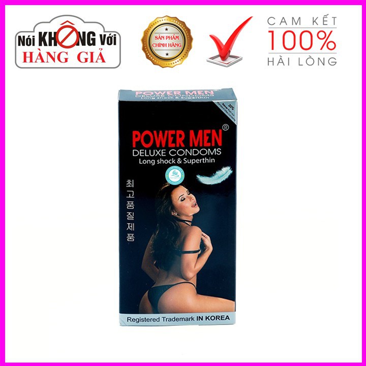 [HOT] [Chính Hãng] Bao cao su Powermen Siêu mỏng thuốc hình hộp 12 Chiếc