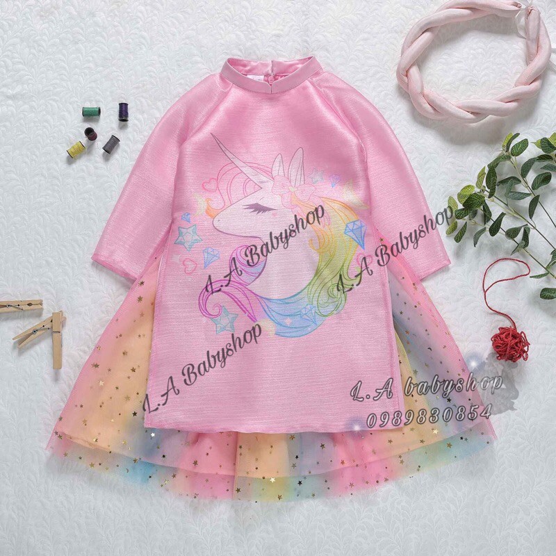 áo dài kỳ lân (pony) kèm mấn