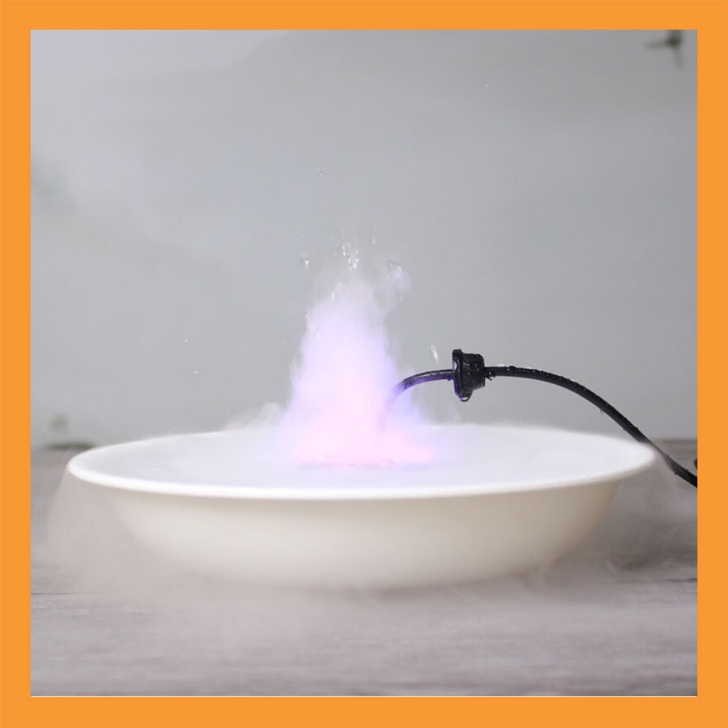 Máy tạo khói thác nước phong thủy , hồ bán nguyệt đèn led nháy 7 màu , đủ bộ cả nguồn | BigBuy360 - bigbuy360.vn