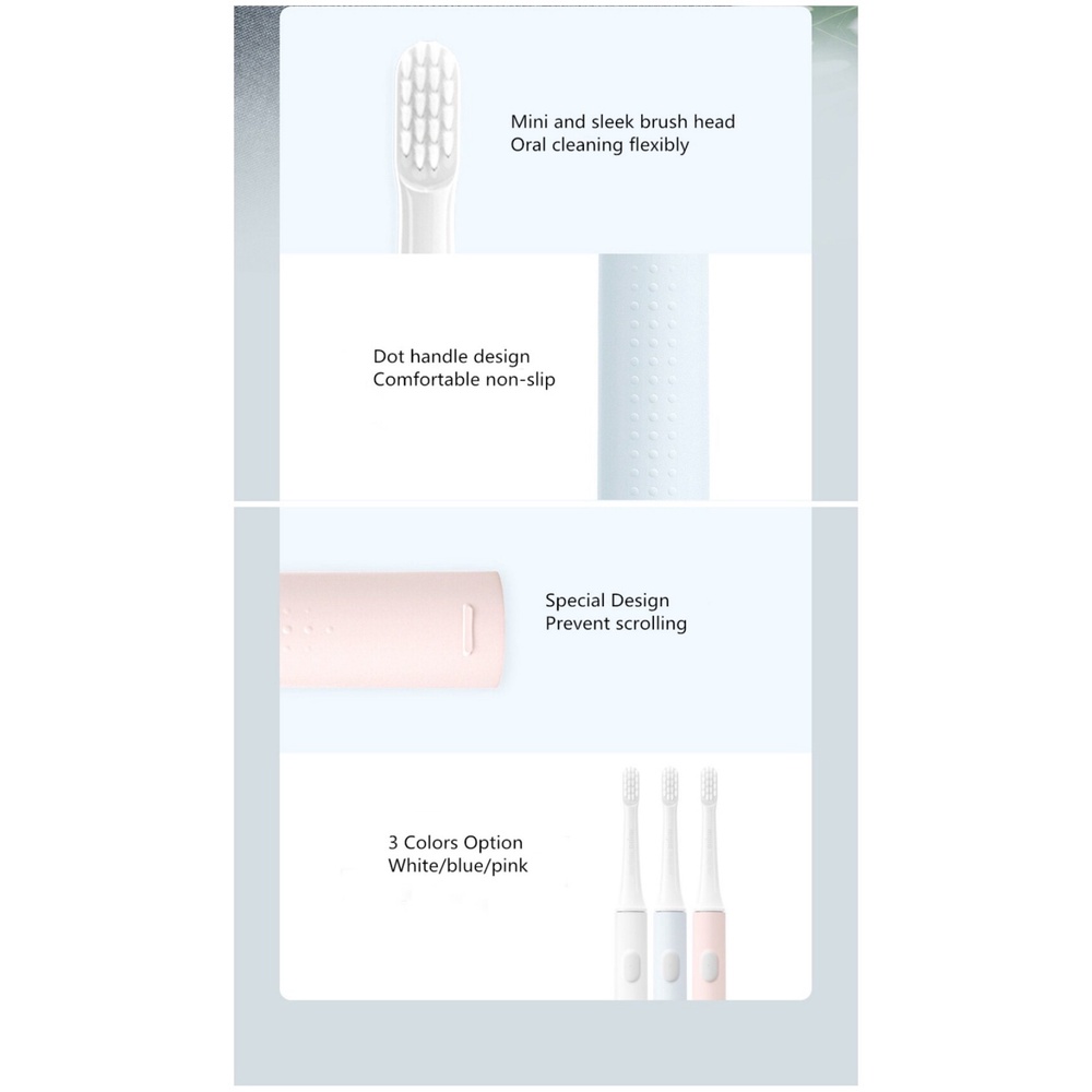 Bàn chải điện Xiaomi Mijia T100 -Sóng Âm Không Dây Có Thể Sạc Qua USB Siêu Âm Không Thấm Nước Tự Động Bàn Chải Đánh Răng