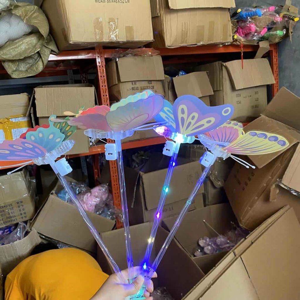 [Kèm pin]Gậy trung thu phát sáng hình cánh bướm, con vật phát sáng - Đồ chơi trung thu hình thú ngộ nghĩnh .
