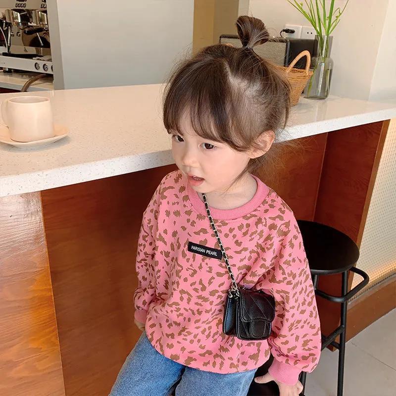 Cô Gái Áo Len Mùa Thu2021Áo 100% Cotton Dài Tay Họa Tiết Da Báo Phong Cách Hàn Quốc Mẫu Mới Trẻ Em Cổ Tròn Mùa Xuân Thu Phong Cách Tây | BigBuy360 - bigbuy360.vn