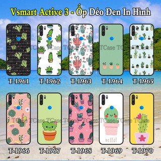 Ốp Lưng Vsmart Active 3 dẻo đen in hình Xương Rồng Cute