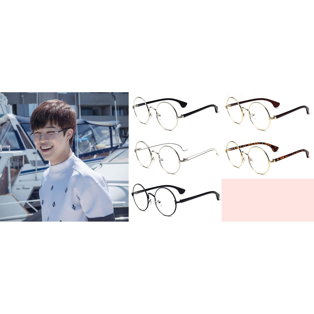 kính gọng bạc chân đen Jimin - BTS