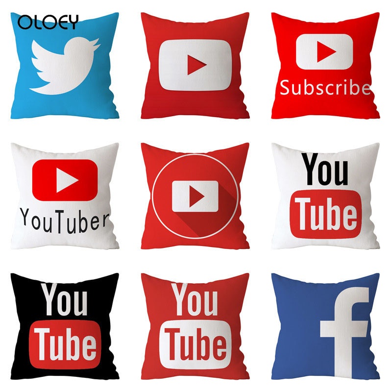 Vỏ Gối Hình Vuông In Hình Youtube Độc Đáo Trang Trí Nhà Cửa