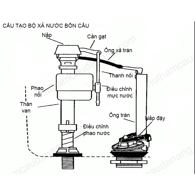 Bộ xả bồn cầu gạt Viglacera