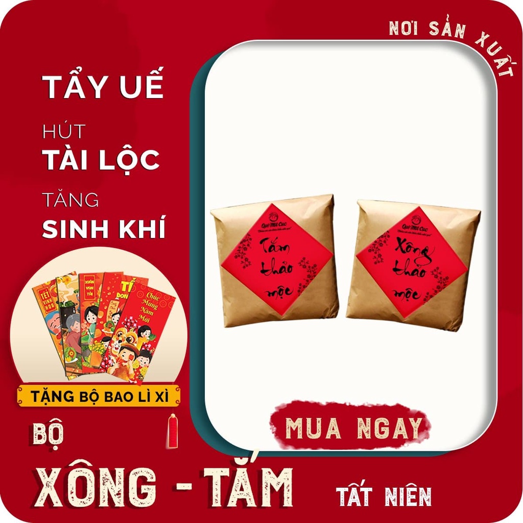 Xông tắm tất niên [ĐANG ƯU ĐÃI]; combo mùi Tết 4 món tăng cường may mắn, tài lộc &amp; thịnh vượng QUÊ MỘT CỤC (handmade)