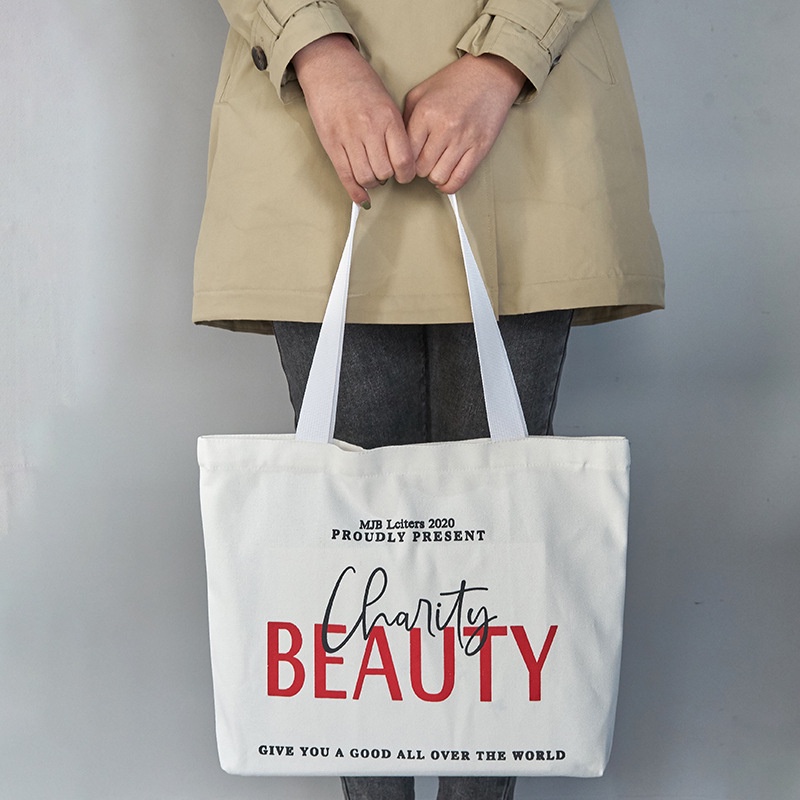 Túi tote túi vải canvas Beautycharity phong cách Hàn quốc,có khóa miệng ngăn phụ bên trong thời trang ulzzang-Haka store