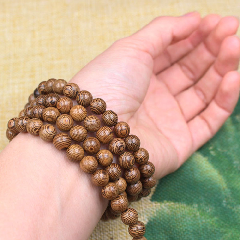 Vòng Tay Chuỗi Hạt Gỗ Thiết Kế Theo Phong Cách Phật Giáo