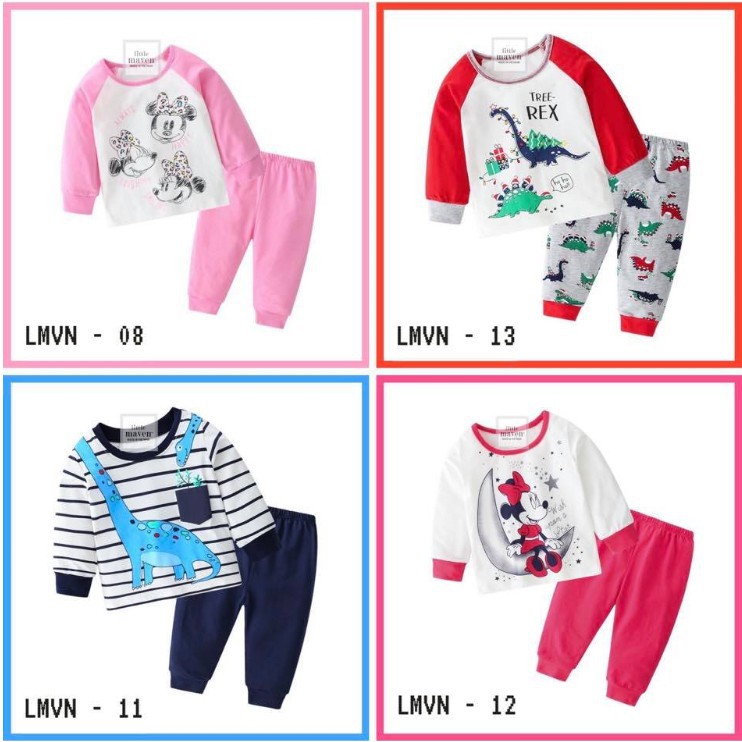 Bộ dài tay bé trai/gái Little Maven (Sz 2-7T)