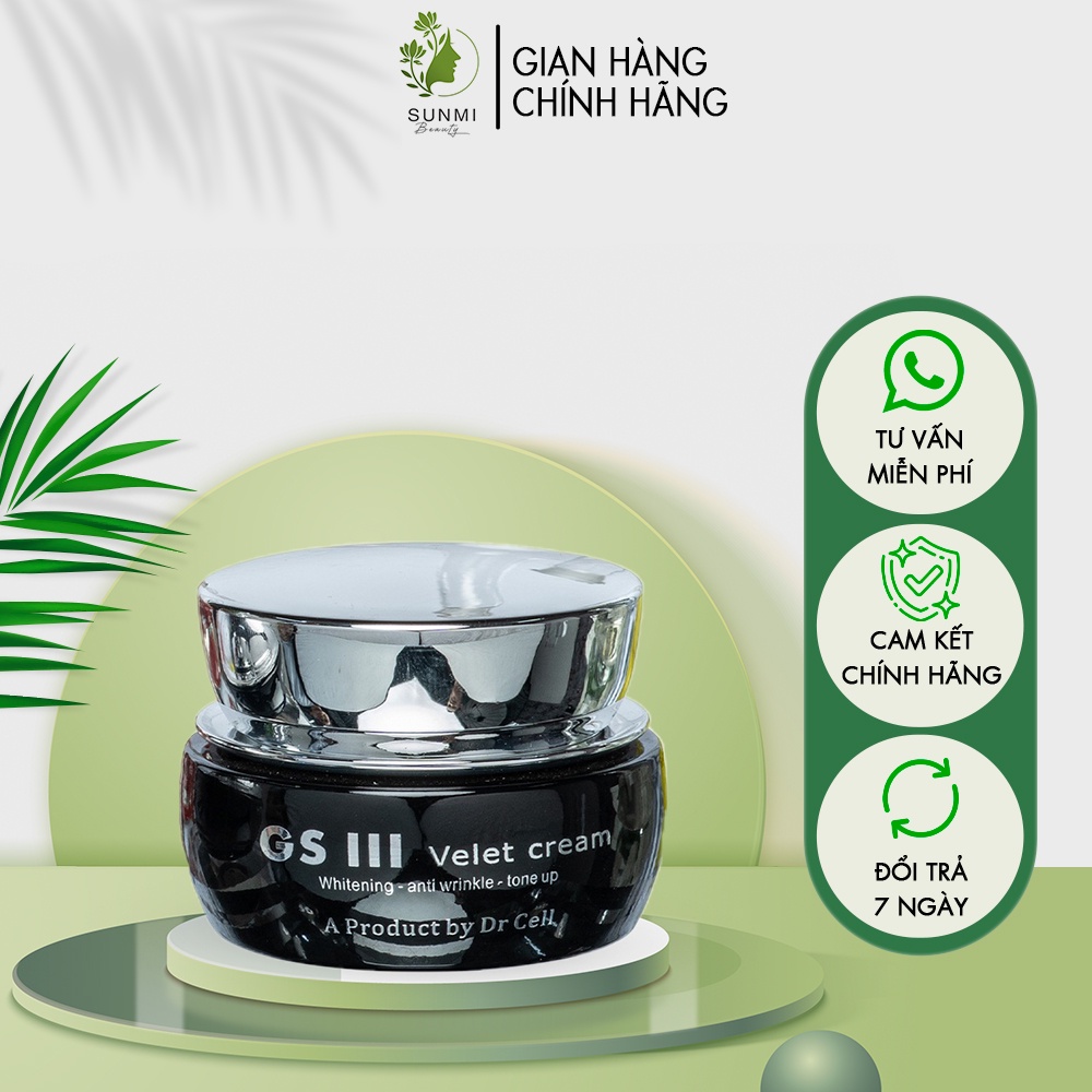 Set 10 gói Kem dưỡng ẩm trắng da ban ngày GSIII Dr Cell, SPF 30+ chống nắng hiệu quả lọ 30g
