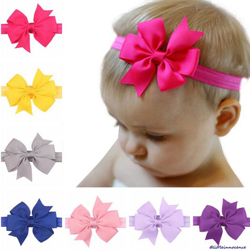 ❤XZQ-10pc Toddler Baby Girl’s Cute Bowknot Headband Soft Elastic Hair Band Head Wrap