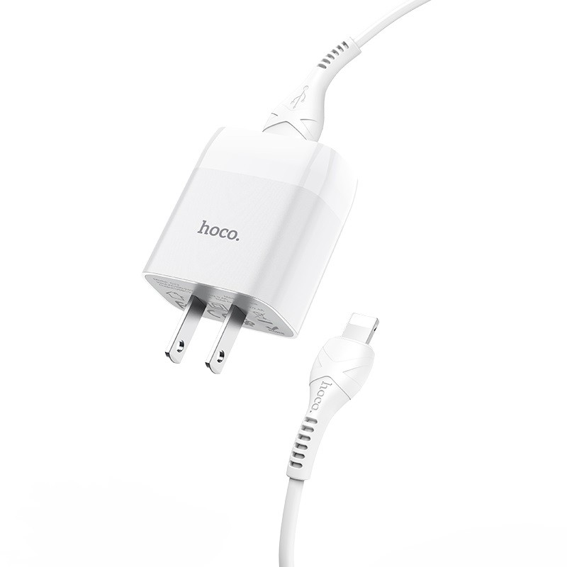 Bộ sạc nhanh Hoco C73 2 cổng USB cáp Lightning 1.0m