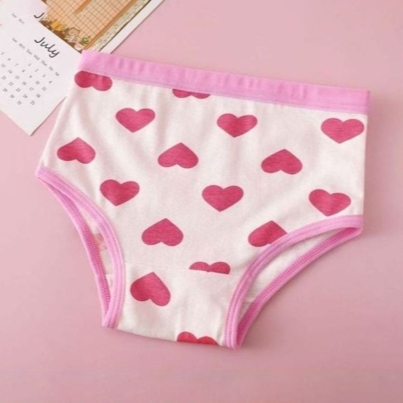 Set 3 Quần Lót Cotton Tam Giác Phẳng Kháng Khuẩn Cho Bé Gái