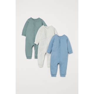 Set 3 body cotton dài tay bé trai Hm auth