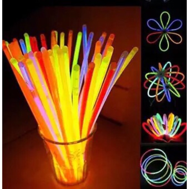 Que Phát Sáng Dạ Quang Đủ Màu Sắc Rực Rỡ GIADUNGBANBUONTANTHANH Hộp 100 que vòng phát sáng dạ quang với nhiều phụ kiện
