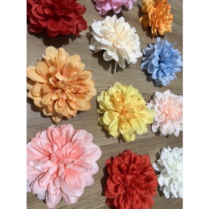 Ảnh thật -Bông Cúc Thược Dược cao cấp _hoa lụa hoa giat