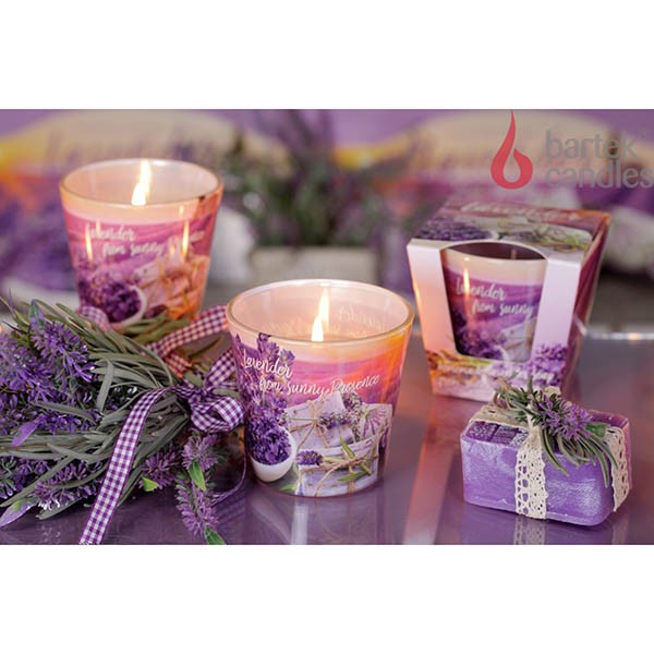 Ly nến thơm Bartek Candles BAT6441 Lavender Fields 115g (Hương oải hương)