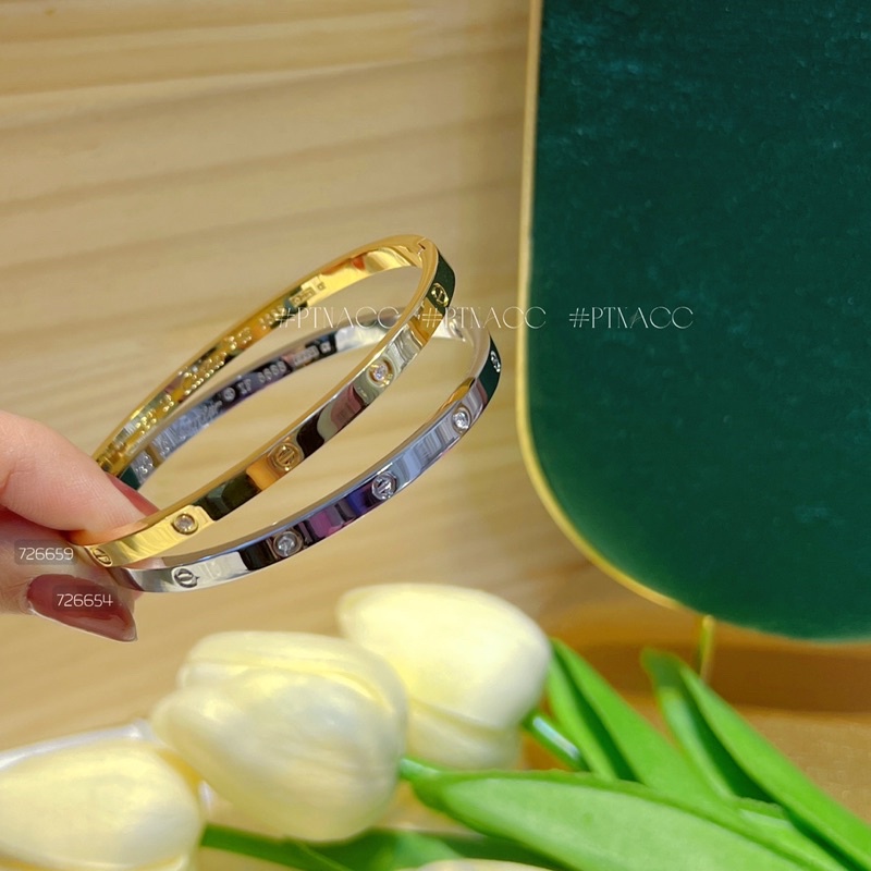 Vòng tay titan thương hiệu dáng mảnh cá tính đơn giản, dùng hằng ngày ko đen ko bay màu .PTNACC.