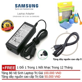 SẠC LAPTOP SAMSUNG 19V-3.16A + Tặng dây nguồn dài 1.8m