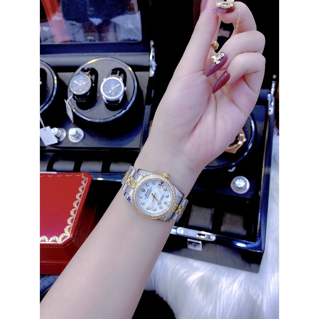 Đồng hồ nữ dây kim loại, đồng hồ nữ chính hãng full box ROLEX thiết kế thời trang, cao cấp, mẫu mã mới nhất