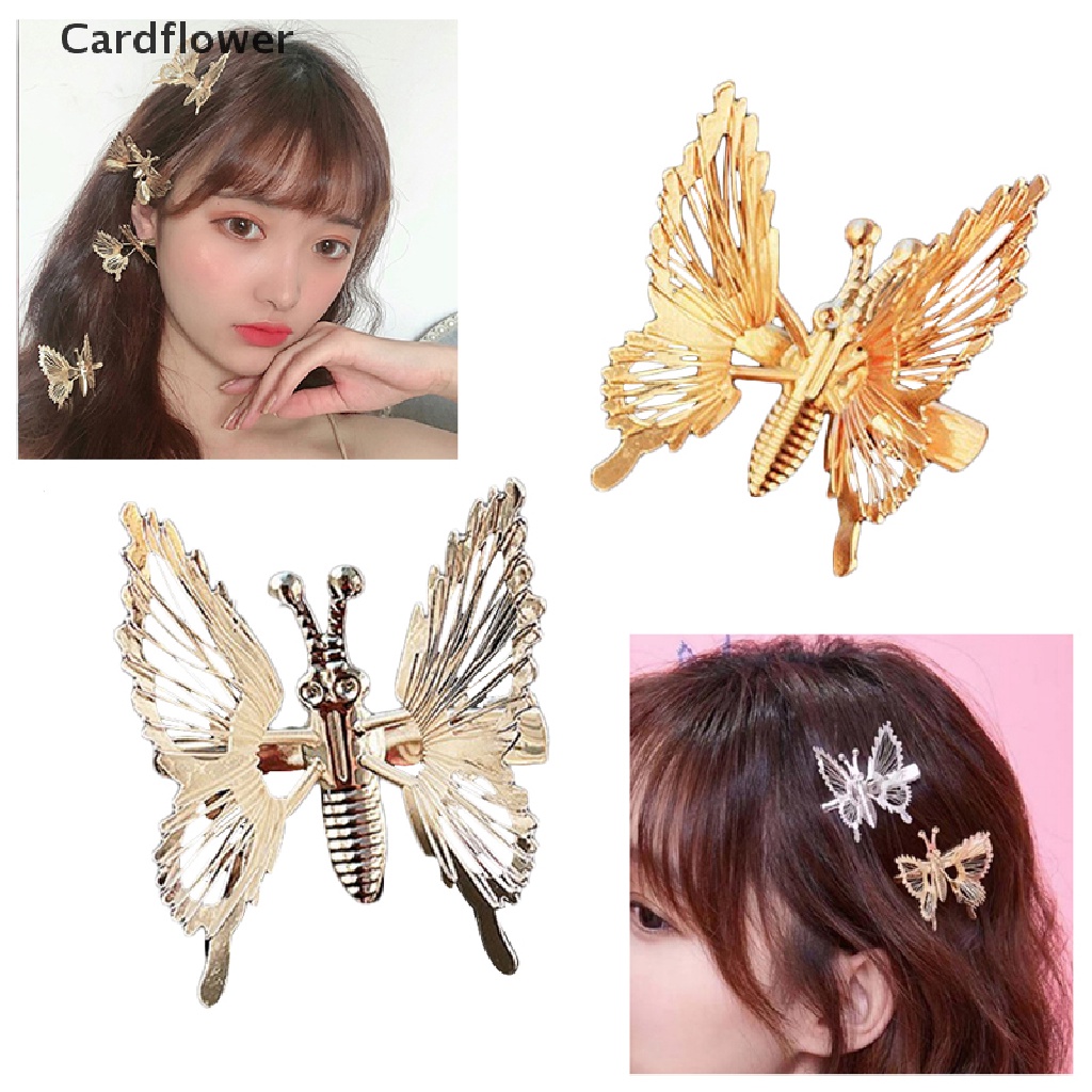 &lt; Cardflower &gt; Kẹp Tóc Bướm Chuyển Động Ba Chiều Bằng Hợp Kim Phong Cách Hàn Quốc Cổ Điển Cho Nữ Đang Bán Chạy
