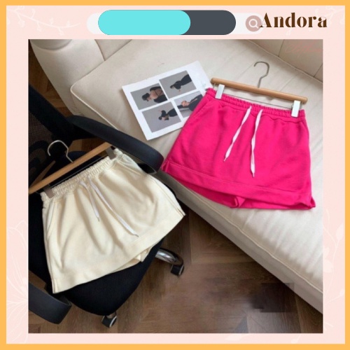 Quần giả váy ANDORA quần thể thao chất cotton phối dây năng động