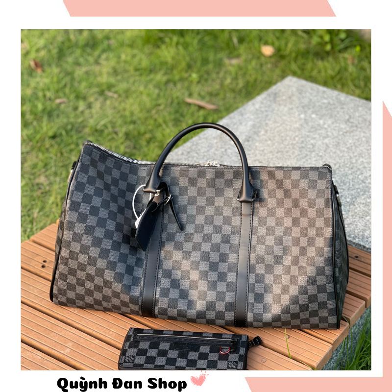 Túi du lịch LV Keepal to, rộng họa tiết caro thời trang