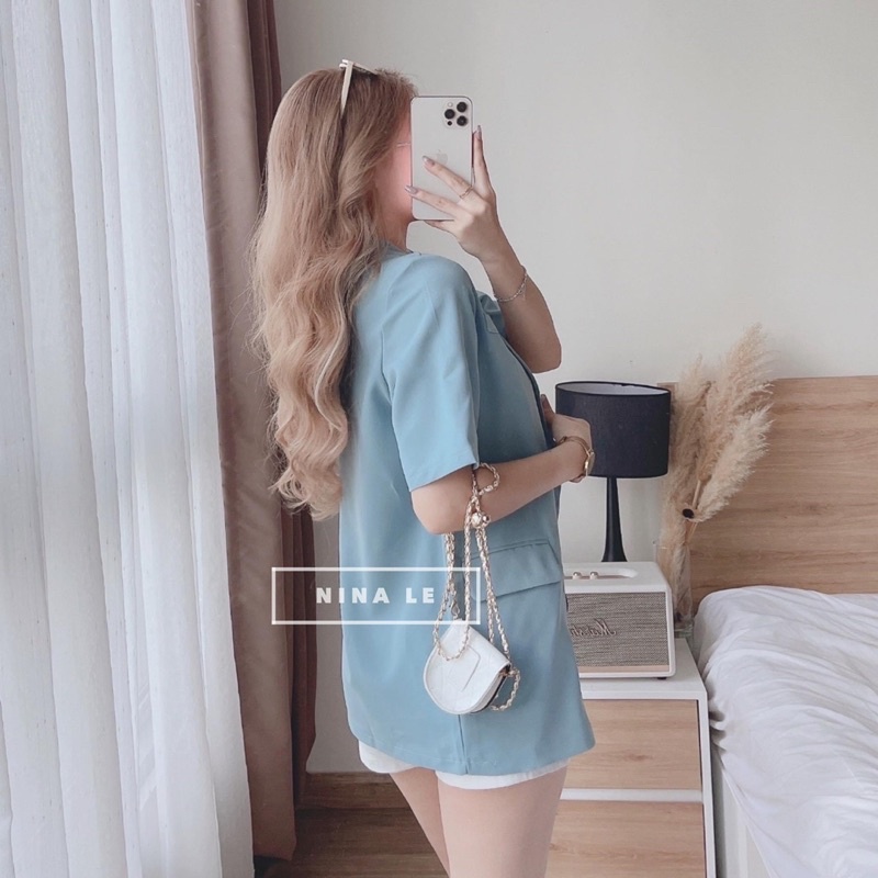 Áo khoác vest cộc tay 4 khuy nhiều màu / Áo khoác blazer cộc tay cài khuy