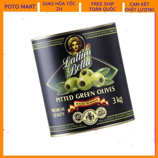 Quả ÔLIU XANH, ĐEN TÁCH HẠT NGÂM HIỆU LATINO BELLA 3KG/ HỘP