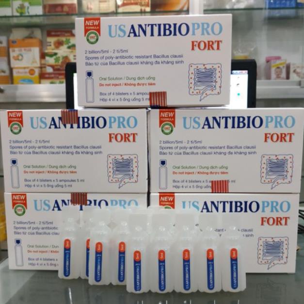 Usantibiopro Fort – Hỗ trợ cân bằng hệ vi sinh đường ruột, giảm rối loạn tiêu hóa (Hộp 20 ống)