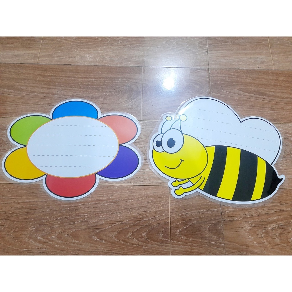 Ong tìm hoa ép plastic, sẵn nam châm dán bảng, kích thước a4