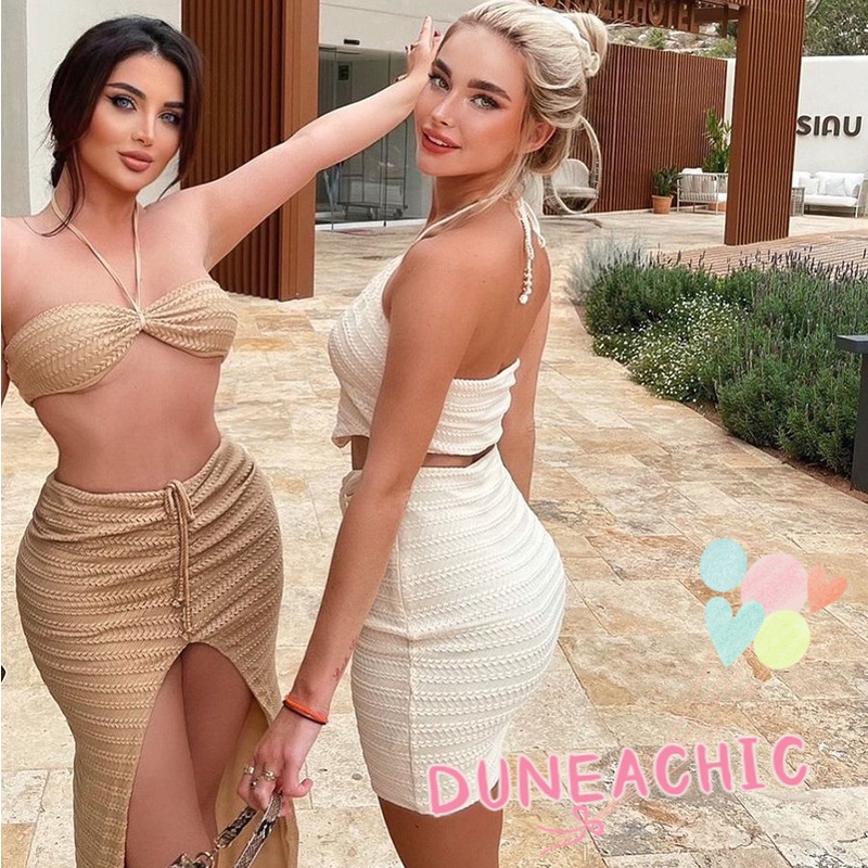 Set Áo Lửng 2 Dây + Chân Váy Bút Chì Quyến Rũ Dành Cho Nữ