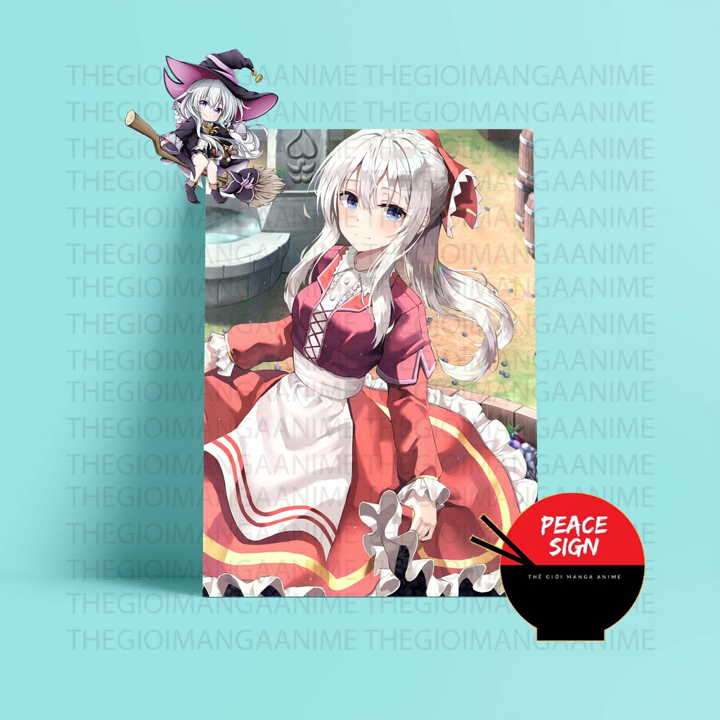 Tấm Postcard cao cấp giấy 260gsm HÀNH TRÌNH CỦA ELAINA A5 anime chibi ảnh đẹp nhiều mẫu