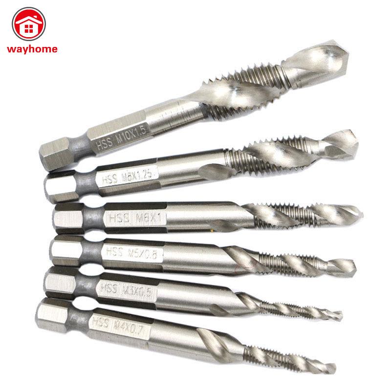Set 6 mũi taro xoắn chuôi lục giác HSS 4341 M3-M10 chuyên nghiệp