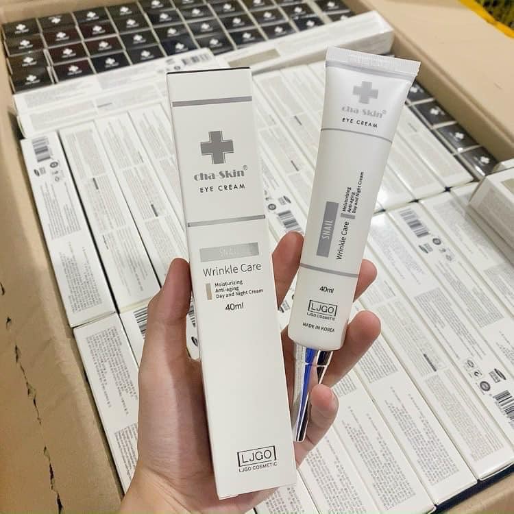 Kem mắt ốc sên cao cấp LJGO CHA SKIN SNAIL 40ML Nội Địa Hàn HSD 05/2024