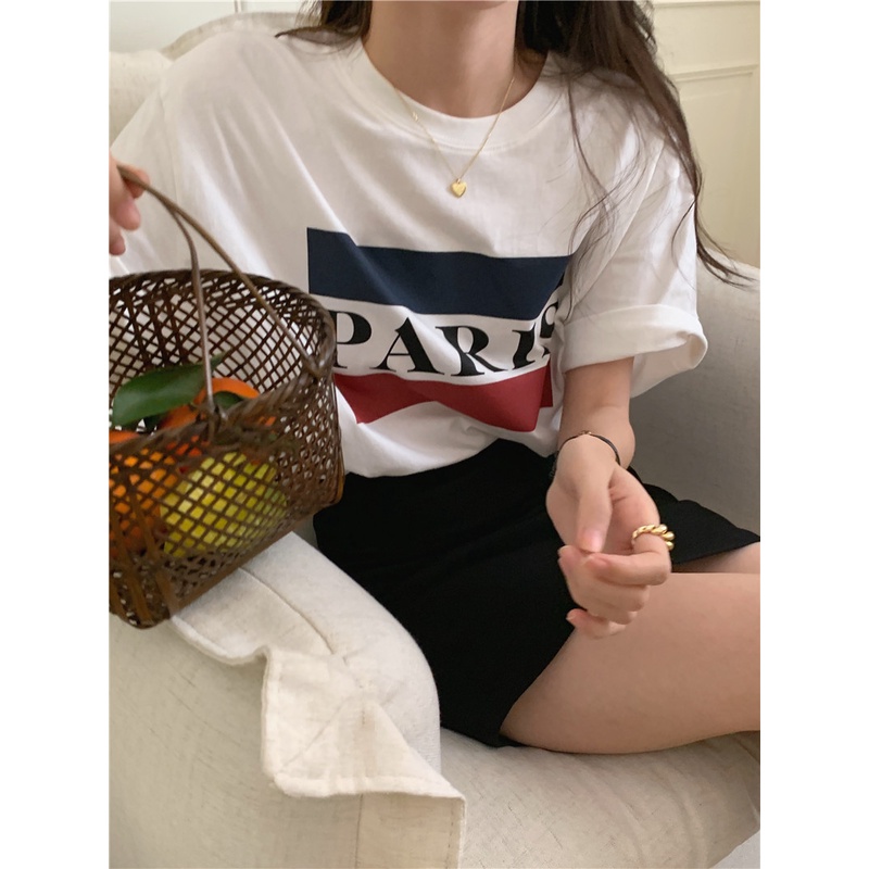 Áo Thun Tay Ngắn Dáng Rộng In Chữ Thời Trang Mùa Hè 50487