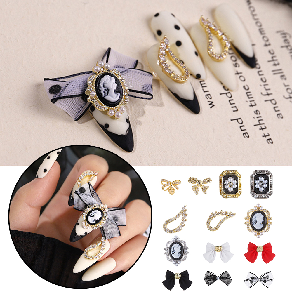 Phụ Kiện Trang Trí Móng Tay/Điện Thoại Hình Bươm Bướm Đính Đá Zircon DIY|Hạt Ngọc Trai Trang Trí Hình Cánh Thiên Thần