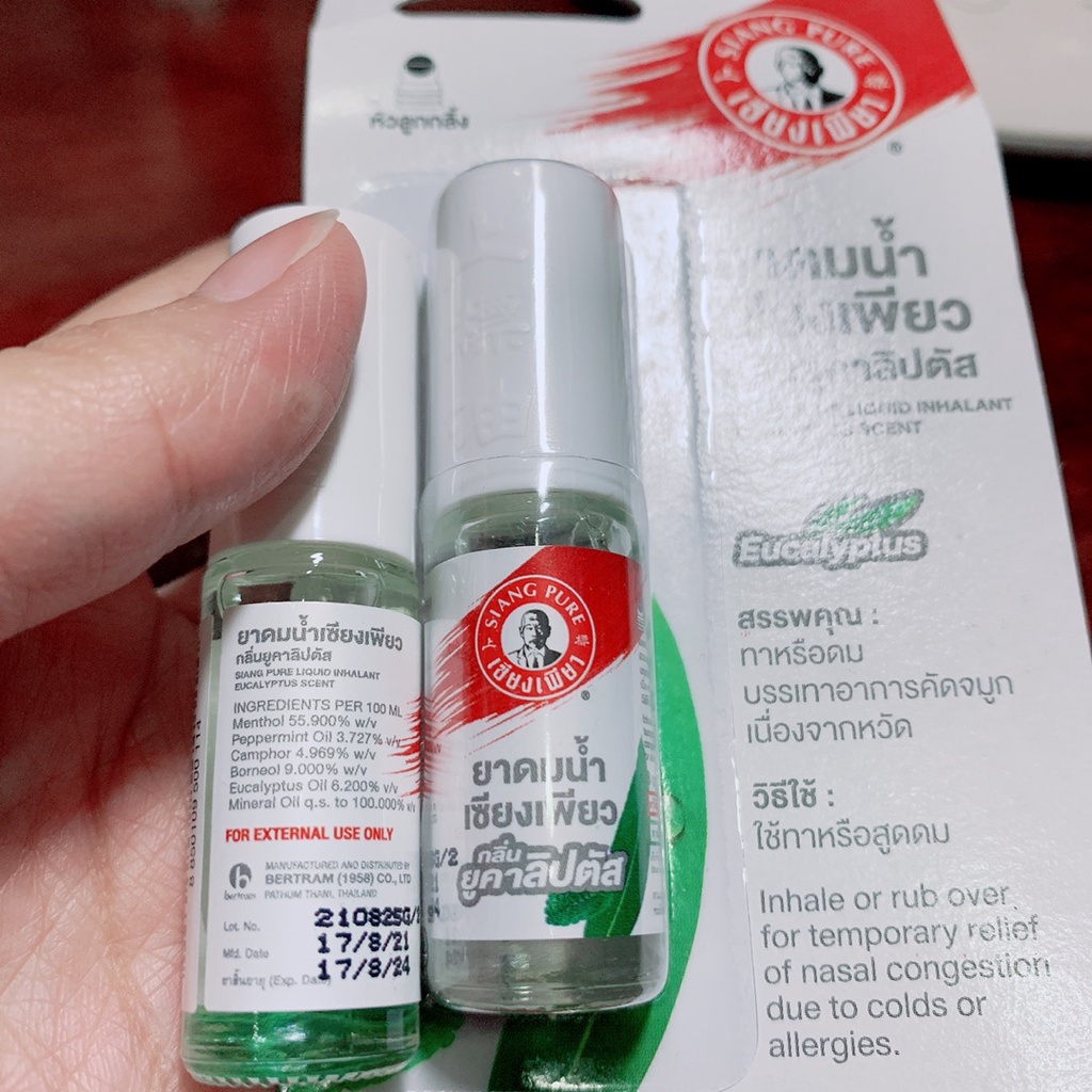 Dầu Khuynh Diệp Siang Pure Eucalyptus Thái Lan - Dầu Gió Dầu Lăn Khuynh Diệp Ông Già Siang Pure 5ML - Wincy Mart