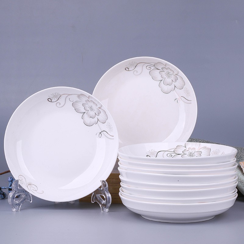 Đĩa món ăn đặc biệt gia đình Jingdezhen bát gốm sứ Trung Quốc trái cây, nấu ăn, kết hợp cơm, có thể dùng trong l