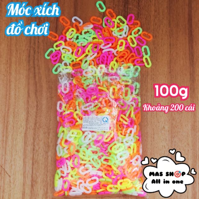 [100g khoảng 200 cái] Móc xích nhựa đồ chơi / Có thể dùng đặt lô tô