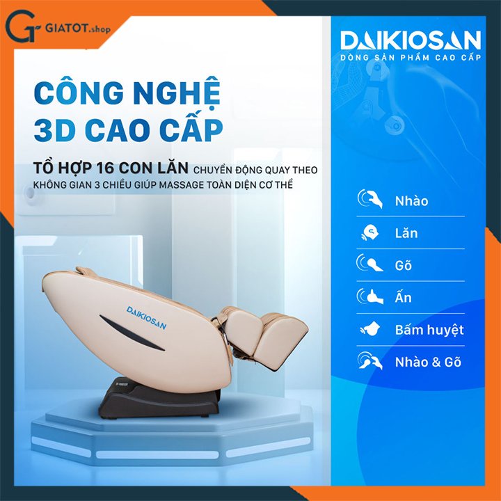 Ghế Massage sang trọng hàng chính hãng Daikiosan DKGM-10001