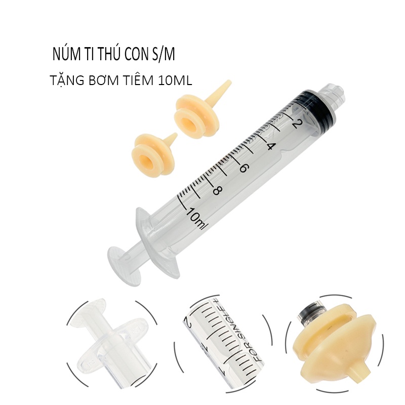 10ML Núm vú giả cho thú cưng Bình sữa thú cưng Núm vú giả silicon