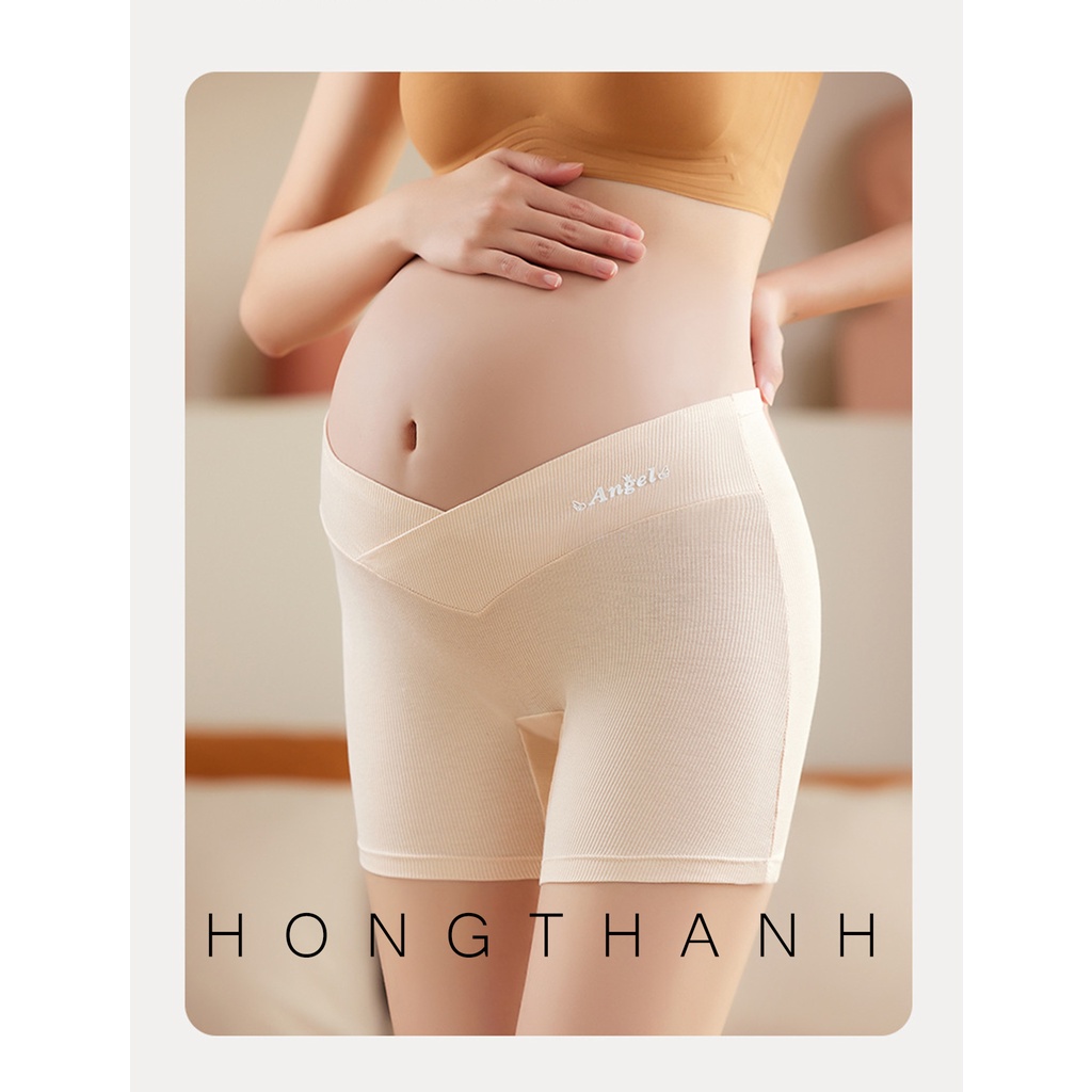 Quần Lót Bầu Cạp Chéo Vải Thun Cotton Cao Cấp, Mát Nhẹ, Quần Mặc Váy 2 trong 1 Cho Phụ Nữ Trong Thời Kì Mang Thai