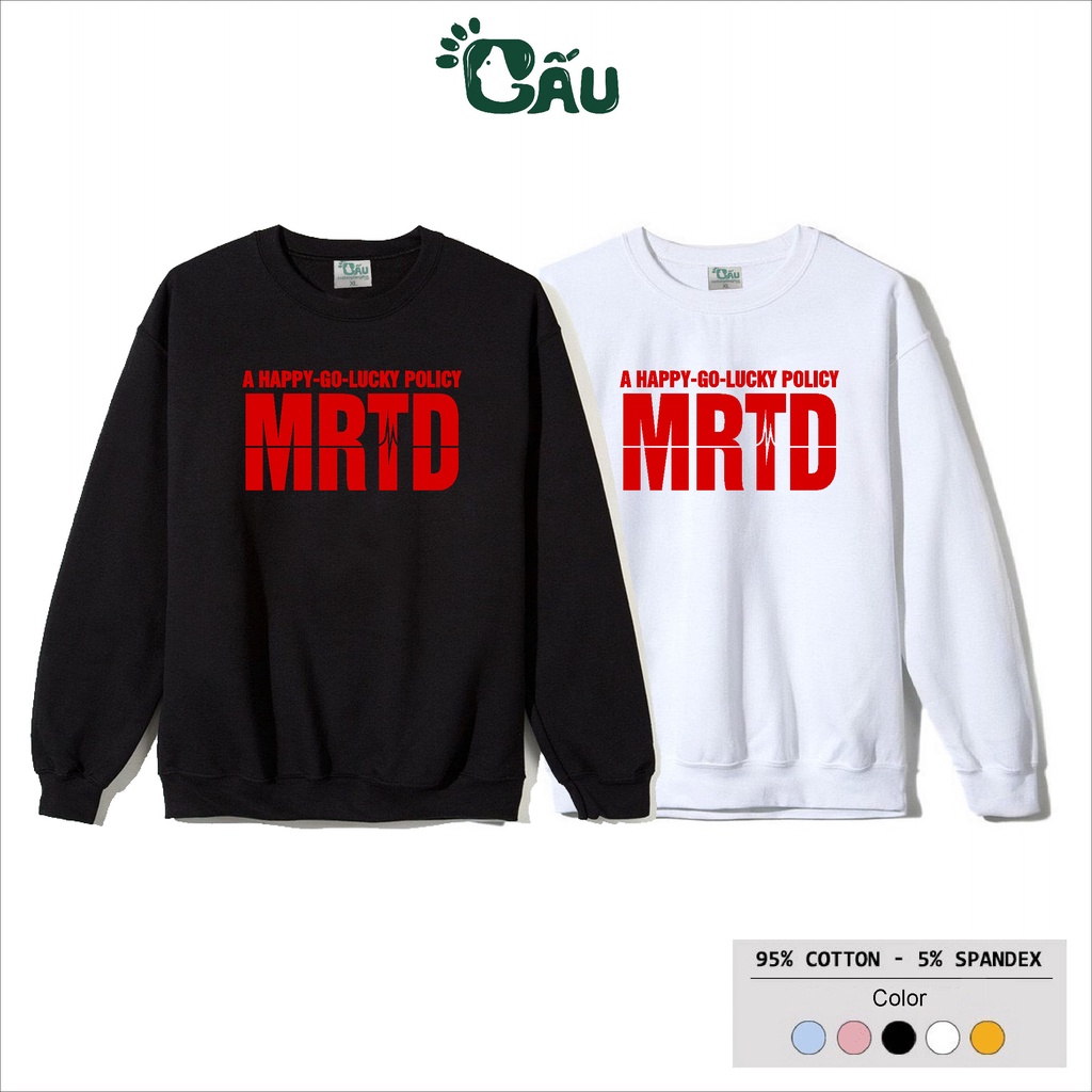 Áo sweater GẤU 194 vải thu đông co dãn, dày dặn mềm mịn form rộng phong cách Unisex - SW MRTD