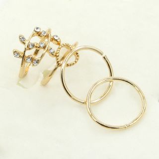 Nhẫn bộ 4 chiếc chiếc lá và trái tim